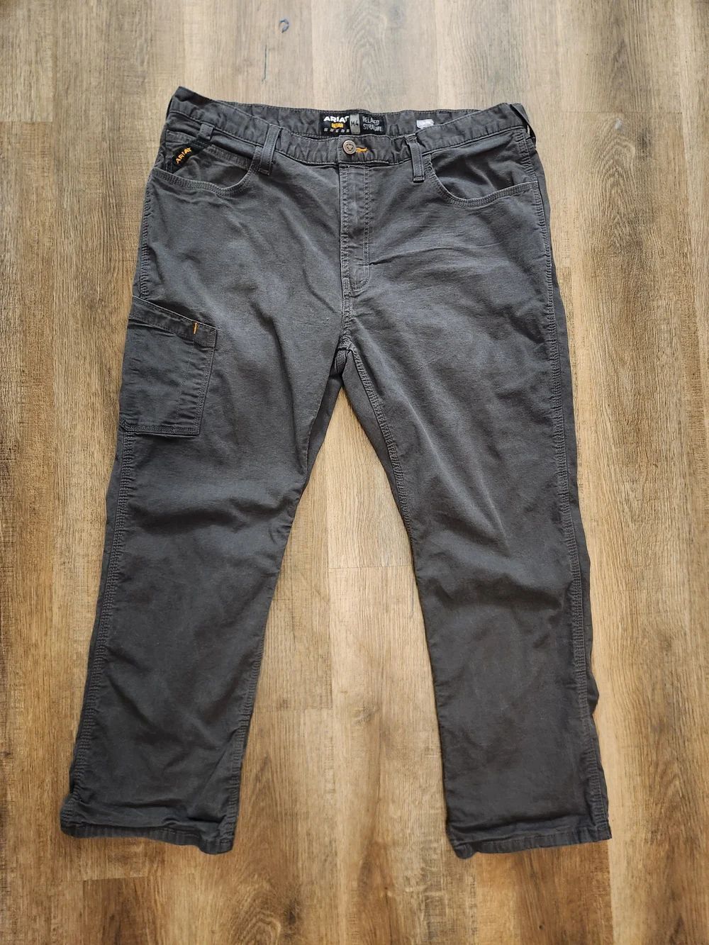 Ariat Men's M4 Rebar Relaxed 40x28 Gray Casual Cargo Pants work denim